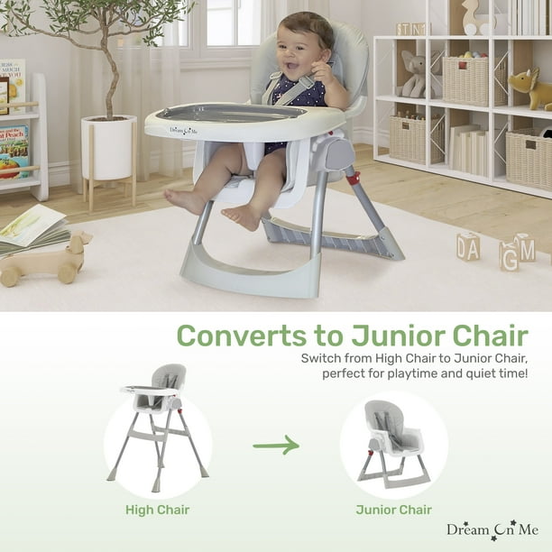Dream On Me Portable 2 In 1 Table Talk High Chair |Convertible |Compact High Chair |Light Weight Portable Highchair