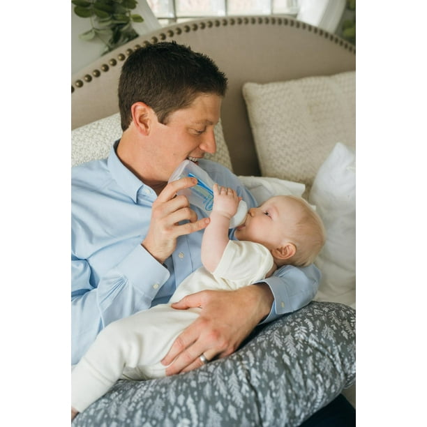 Dr. Brown's Breastfeeding Pillow with Removable Cover for Nursing Mothers, Machine Washable, Cotton Blend, Grey