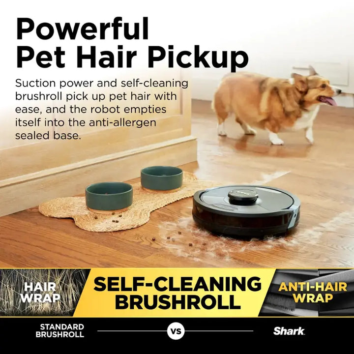 Shark - Matrix Plus 2-in-1 Robot Vacuum & Mop with Sonic Mopping, Matrix Clean, Home Mapping, HEPA Bagless Self Empty, WiFi - Black