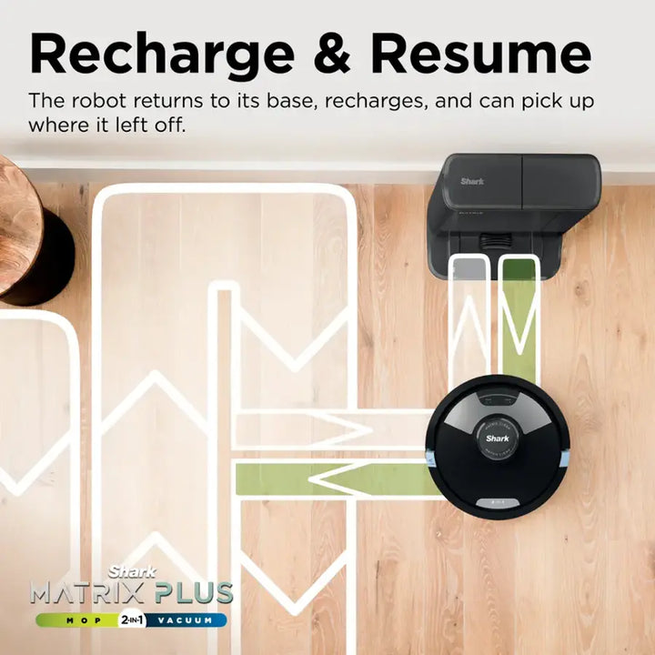 Shark - Matrix Plus 2-in-1 Robot Vacuum & Mop with Sonic Mopping, Matrix Clean, Home Mapping, HEPA Bagless Self Empty, WiFi - Black