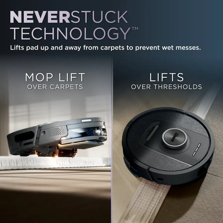 Shark - Robot Vacuum & Mop PowerDetect NeverTouch, Combo, Self-Emptying & Self-Refilling, 60-Day Debris Capacity with Pad Dry - Gaia Grey
