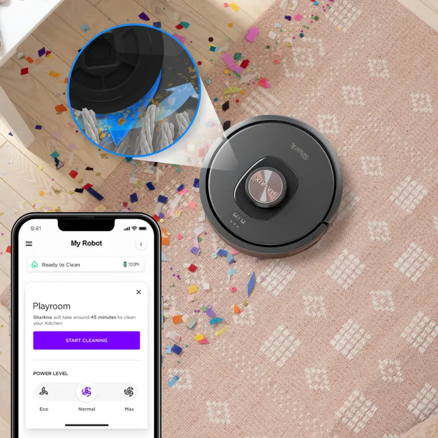 Shark - Matrix Self-Emptying Robot Vacuum with Precision Home Mapping and Extended Runtime, Wi-Fi Connected - Black