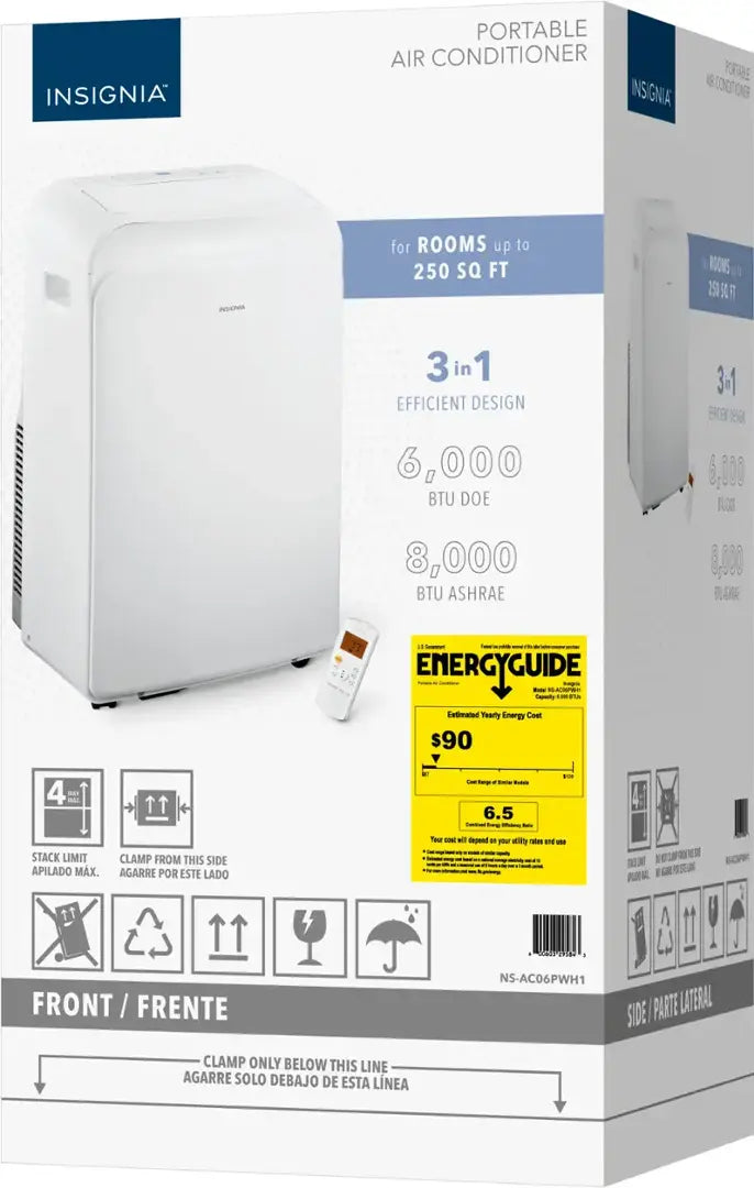 Insignia™ - 250 Sq. Ft. Portable Air Conditioner - White
