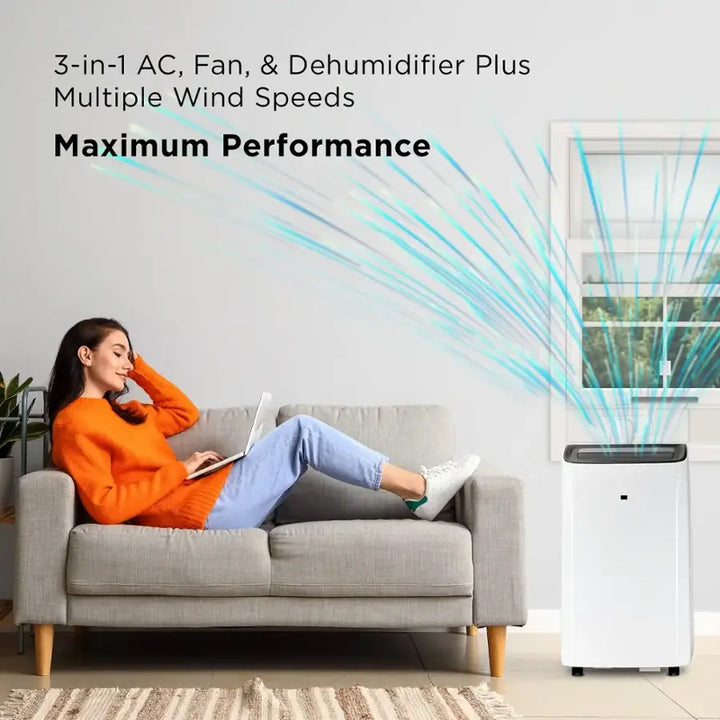 TCL - 450 Sq. Ft. 10,000 BTU 3-in-1 Smart Portable Air Conditioner - White
