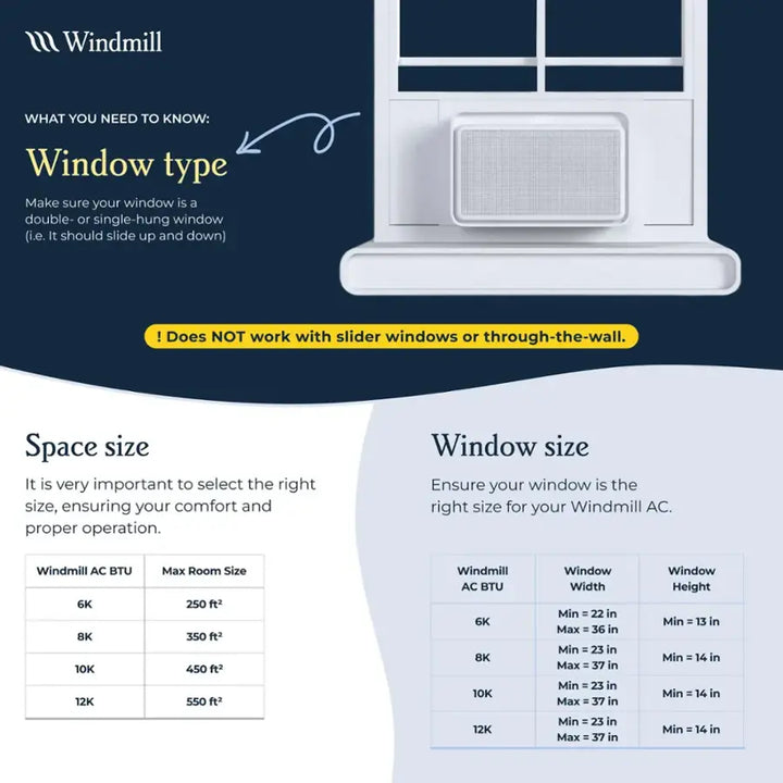Windmill - 8,000 BTU Smart Window Air Conditoner - White