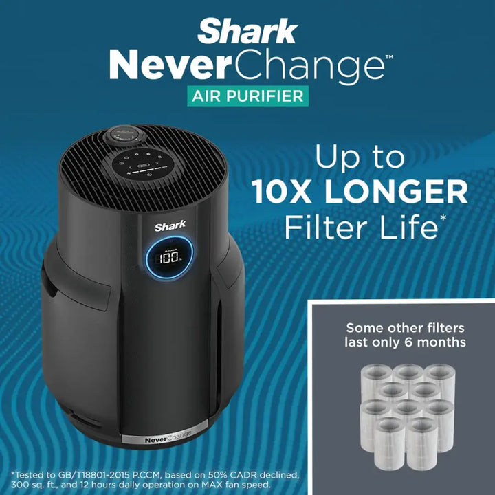 Shark - NeverChange Air Purifier, 5-Year Filter Life, 650-sq Ft - Black