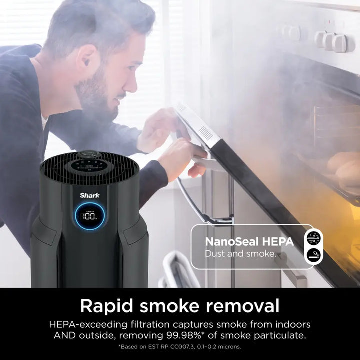 Shark - NeverChange Air Purifier, 5-Year Filter Life, 650-sq Ft - Black