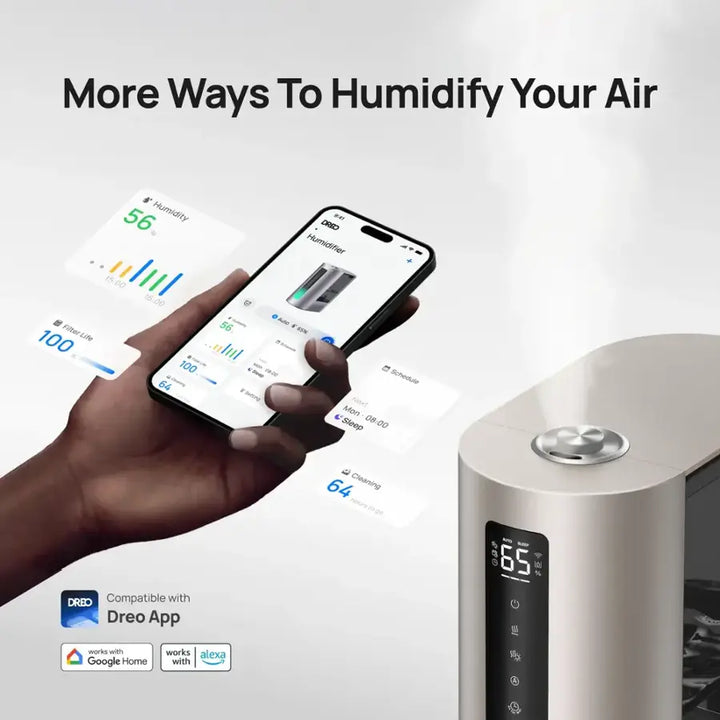 Dreo - 1.6 Gal Smart Ultrasonic Warm & Cool Humidifier with Dual Aroma Pad Tray, HM813S - Champagne