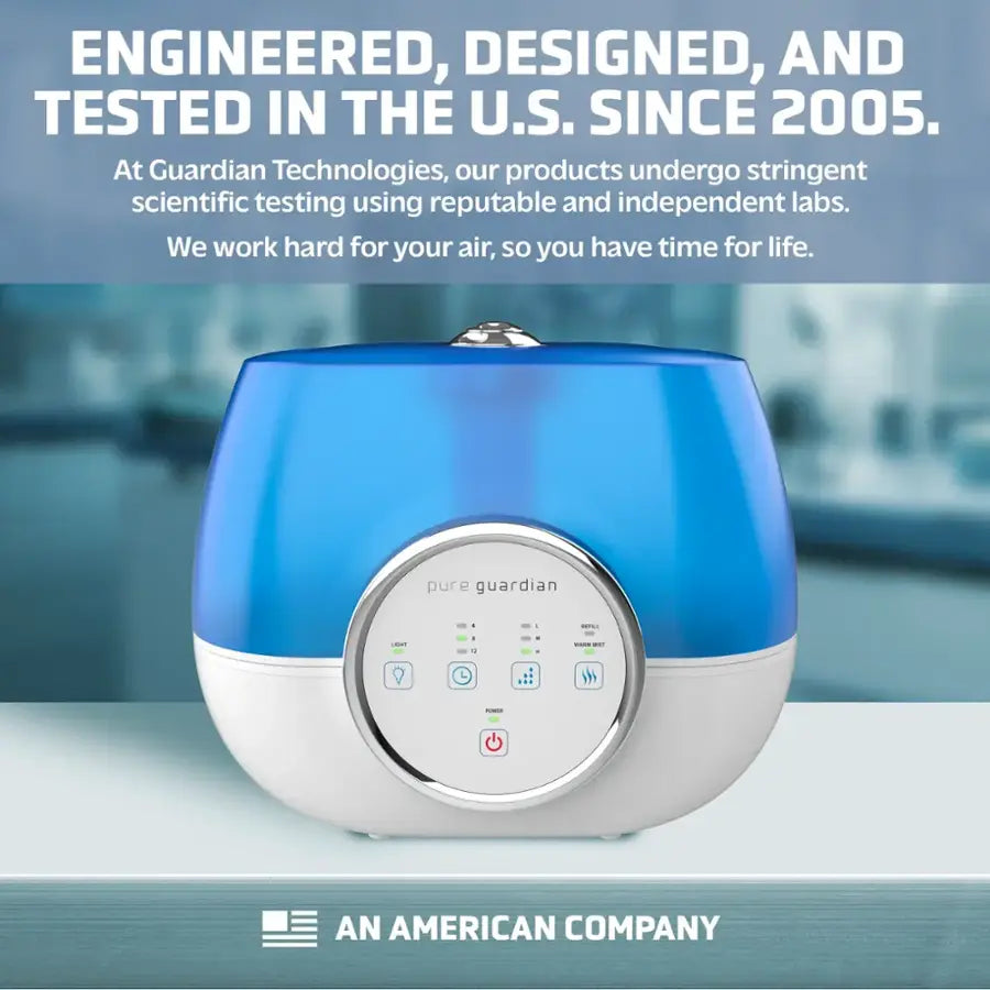 PureGuardian - Ultrasonic 2 Gal. Warm and Cool Mist Aromatherapy Humidifier - Blue/White