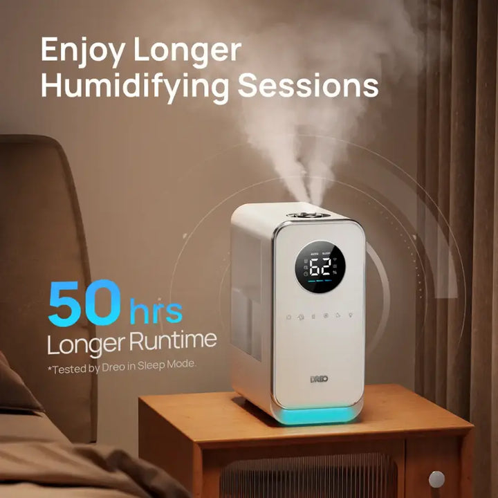 Dreo - 1.3G Smart Cool Mist Humidifier with Oil Diffuser & Nightlight. Quiet, Ideal for Baby Nursery and Home Comfort - White