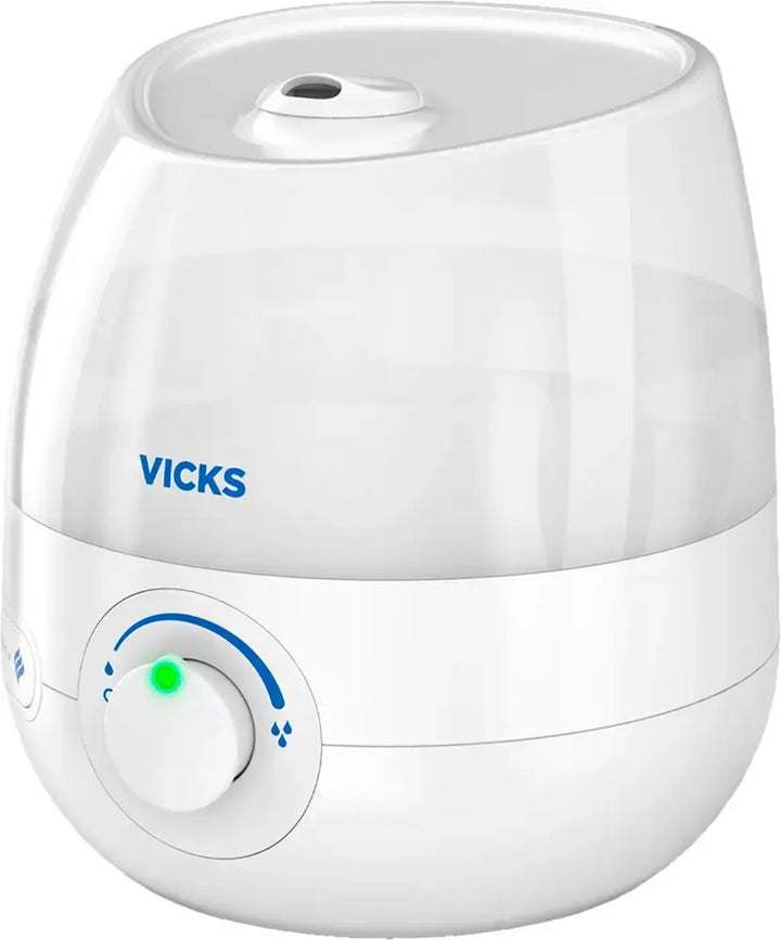 Vicks Mini Filter Free Cool Mist Humidifier, Small Room – Variable Mist Control – Works with Vicks VapoPads - White