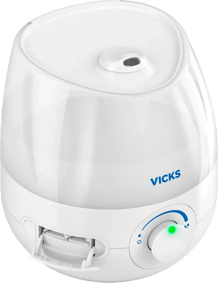 Vicks Mini Filter Free Cool Mist Humidifier, Small Room – Variable Mist Control – Works with Vicks VapoPads - White