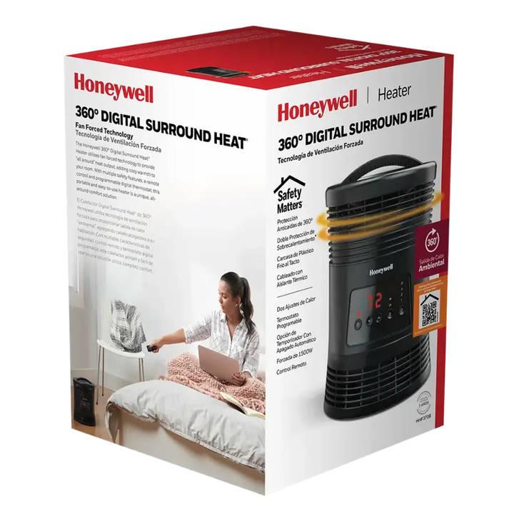 Honeywell - 360 Surround Digital Fan-Forced Heater - Black