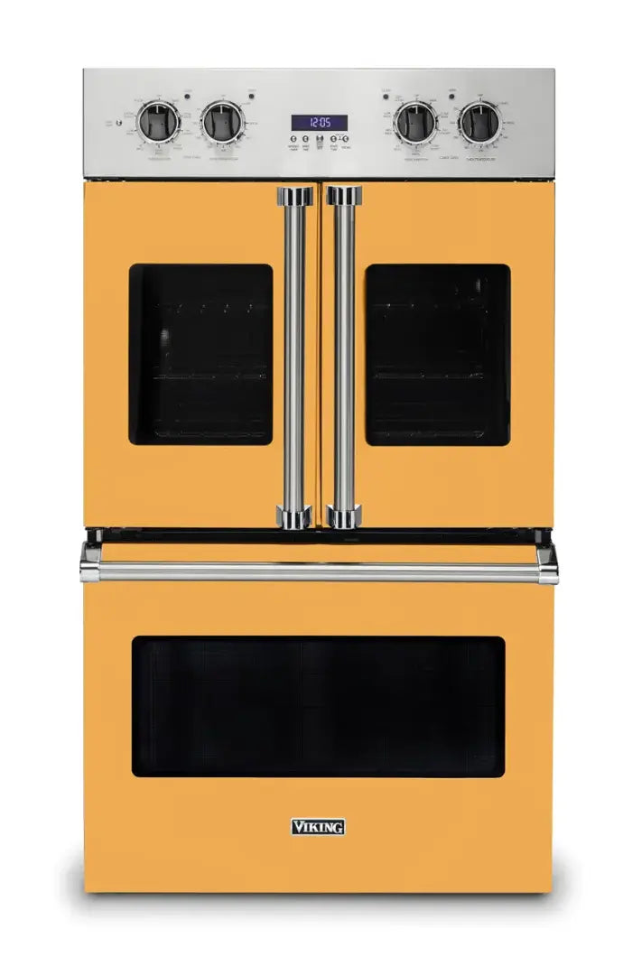 Viking - 30" 7 Series French Door Double Built-In Electric Thermal Convection Oven - Antique Bronze