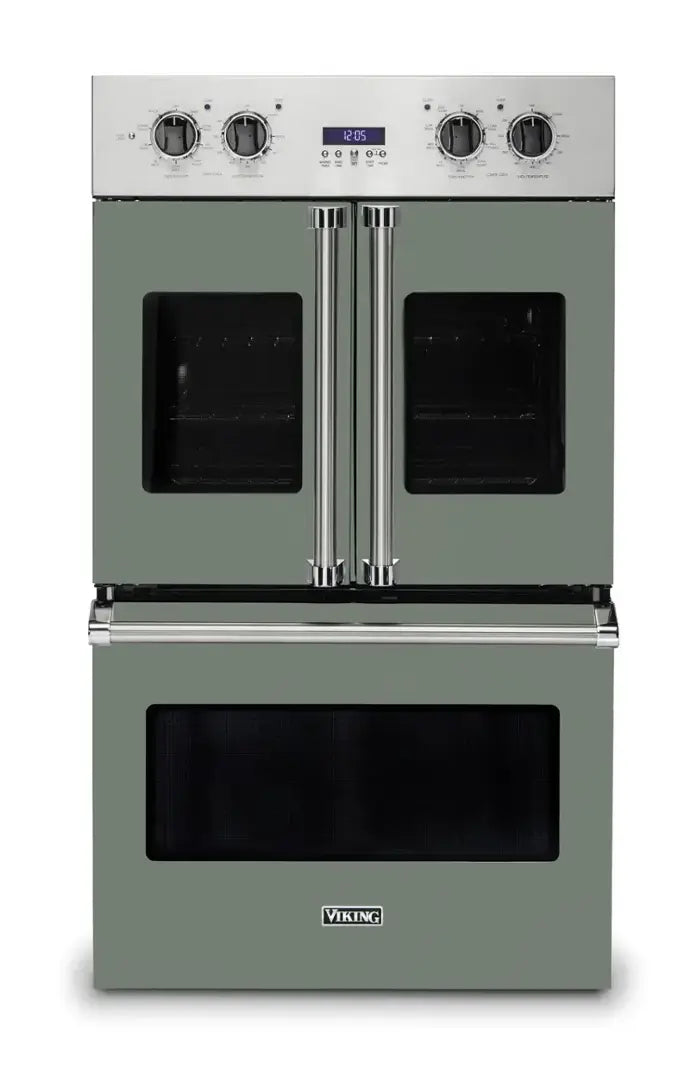 Viking - Professional 7 Series 30" Built-In Double Electric Convection Wall Oven - Damascus Gray