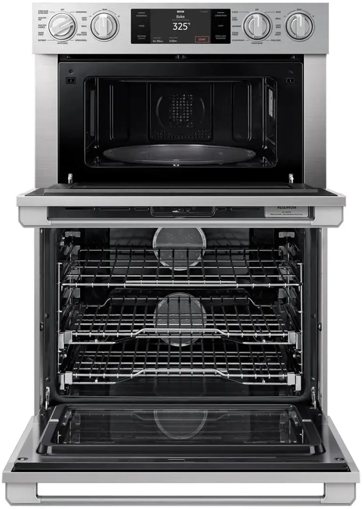Dacor - Transitional 30" Built-In Electric Four-Part Pure Convection Combination Wall Oven with Microwave and Steam Assist - Silver Stainless Steel