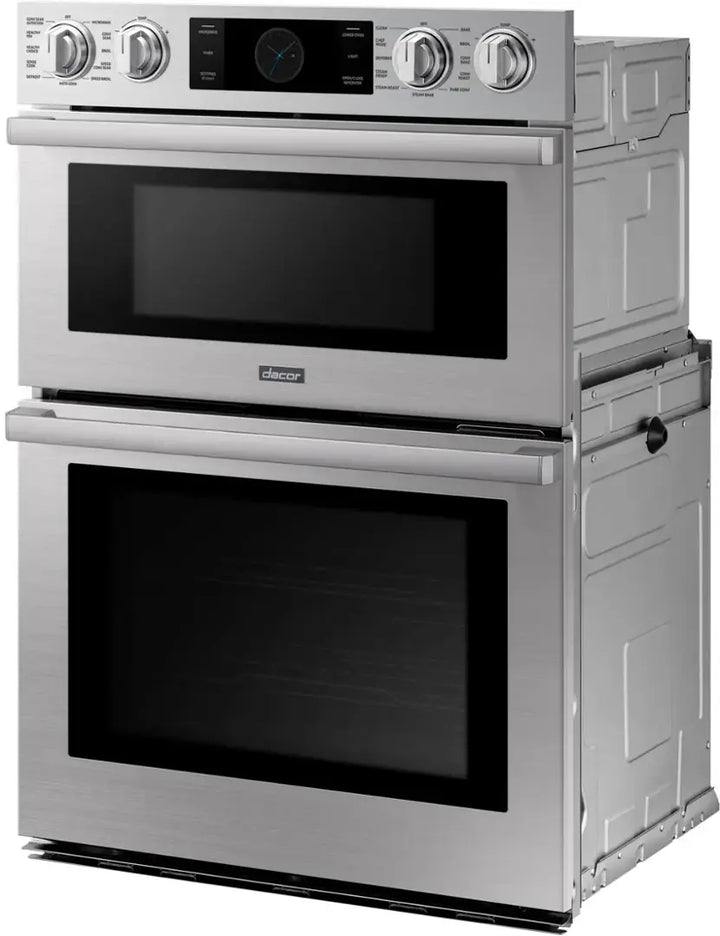 Dacor - Transitional 30" Built-In Electric Four-Part Pure Convection Combination Wall Oven with Microwave and Steam Assist - Silver Stainless Steel