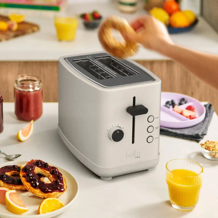 bella PRO - 2-Slice Toaster with Extra Wide Slots - Stainless Steel