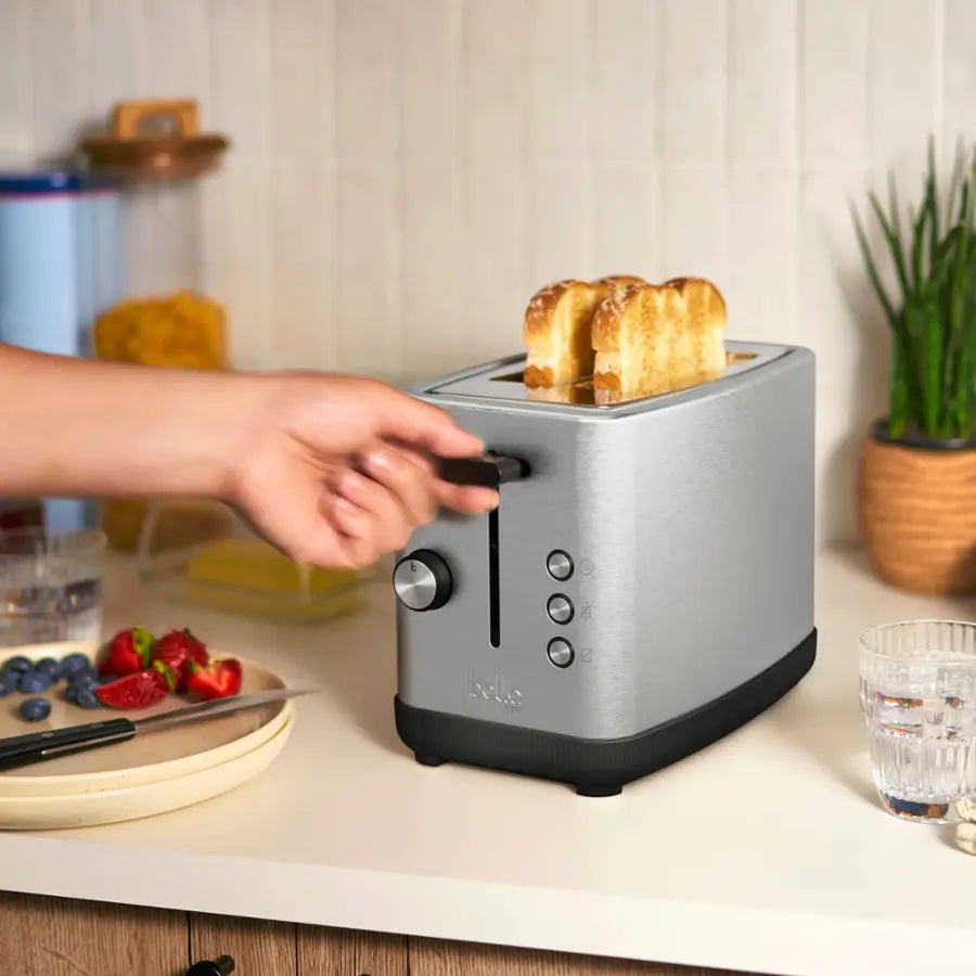 bella PRO - 2-Slice Toaster with Extra Wide Slots - Stainless Steel