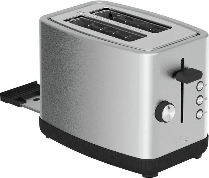 bella PRO - 2-Slice Toaster with Extra Wide Slots - Stainless Steel