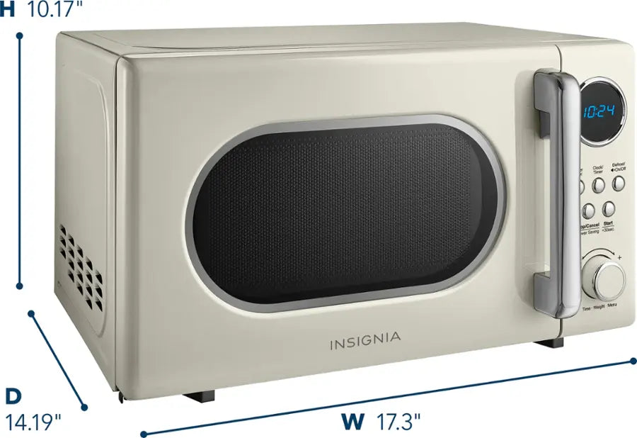 Insignia™ - .7 Cu. Ft. Retro Compact Microwave - Cream
