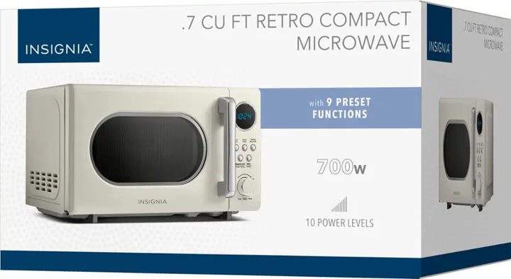 Insignia™ - .7 Cu. Ft. Retro Compact Microwave - Cream