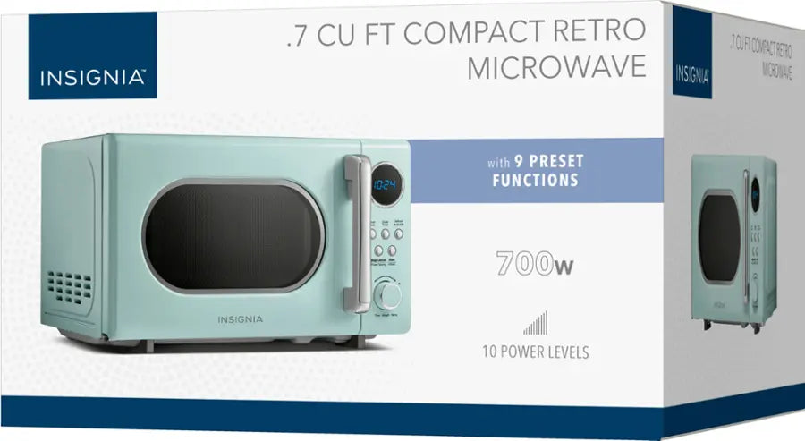 Insignia™ - .7 Cu. Ft. Retro Compact Microwave - Cream