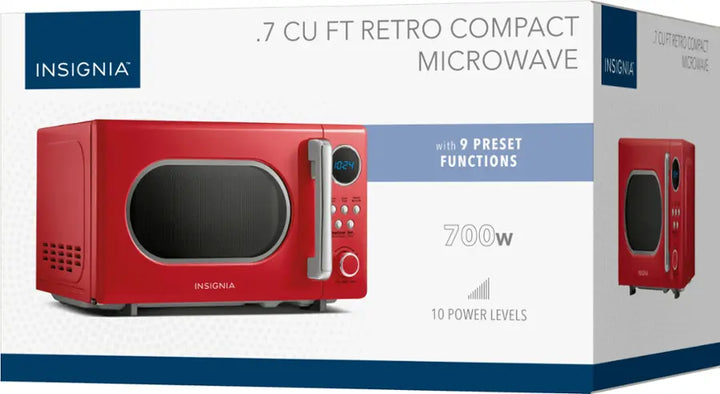 Insignia™ - .7 Cu. Ft. Retro Compact Microwave - Cream