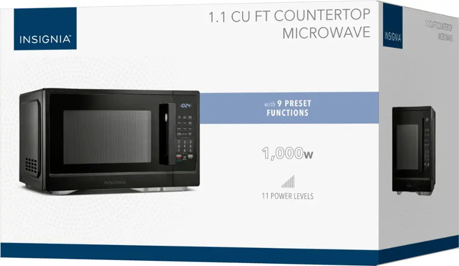 Insignia™ - 1.1 Cu. Ft. Countertop Microwave - Black