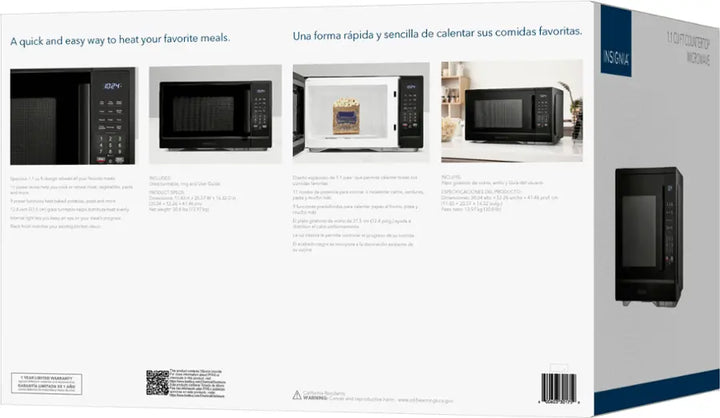 Insignia™ - 1.1 Cu. Ft. Countertop Microwave - Black