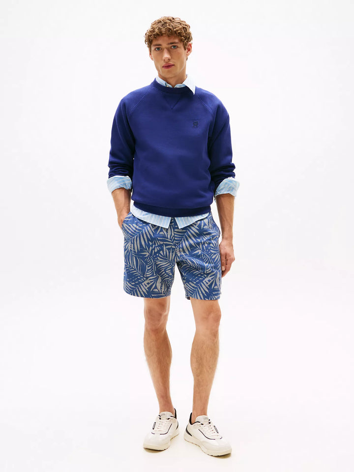 Tommy Hilfiger 7" Palm Print Stretch Cotton-Linen Short