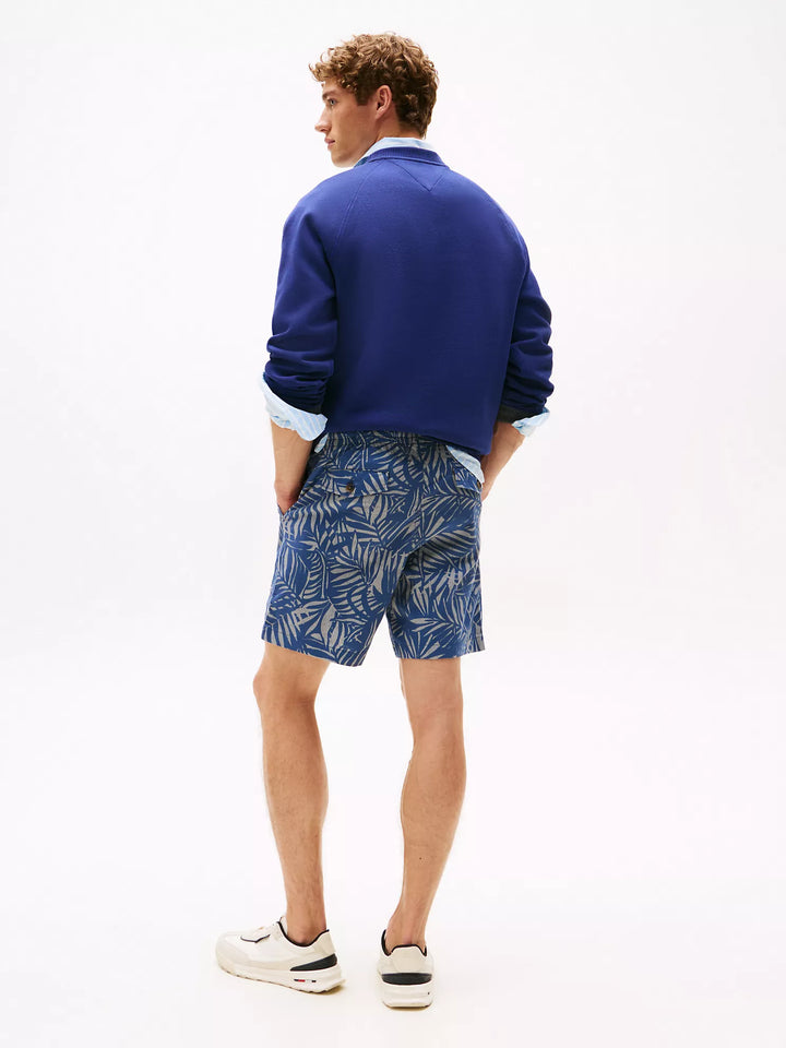 Tommy Hilfiger 7" Palm Print Stretch Cotton-Linen Short