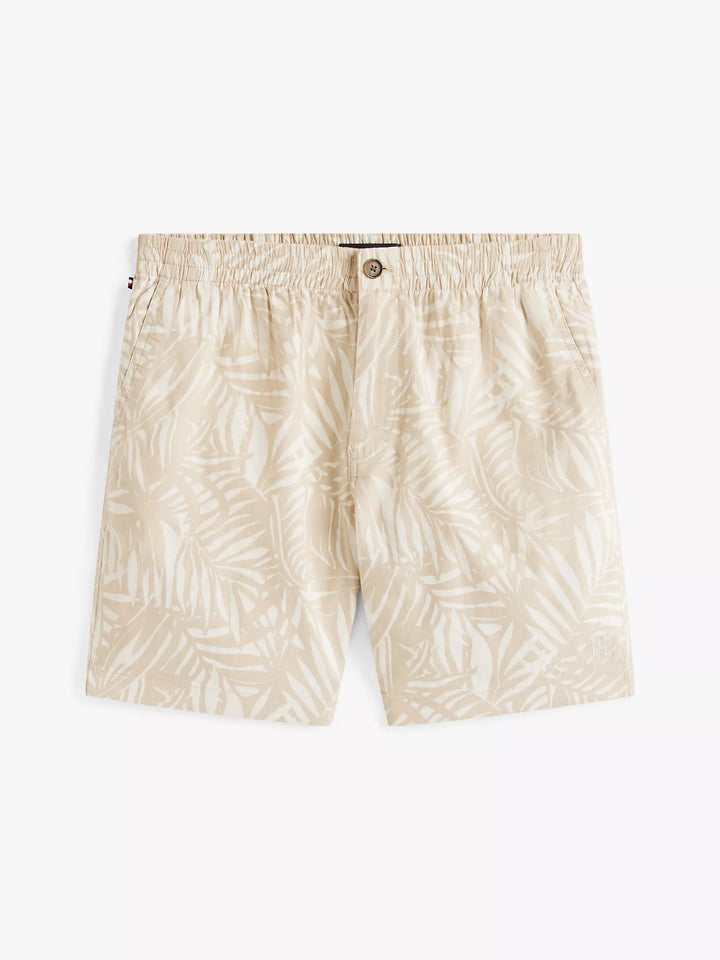 Tommy Hilfiger 7" Palm Print Stretch Cotton-Linen Short