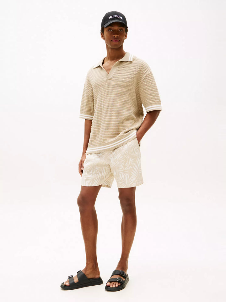 Tommy Hilfiger 7" Palm Print Stretch Cotton-Linen Short