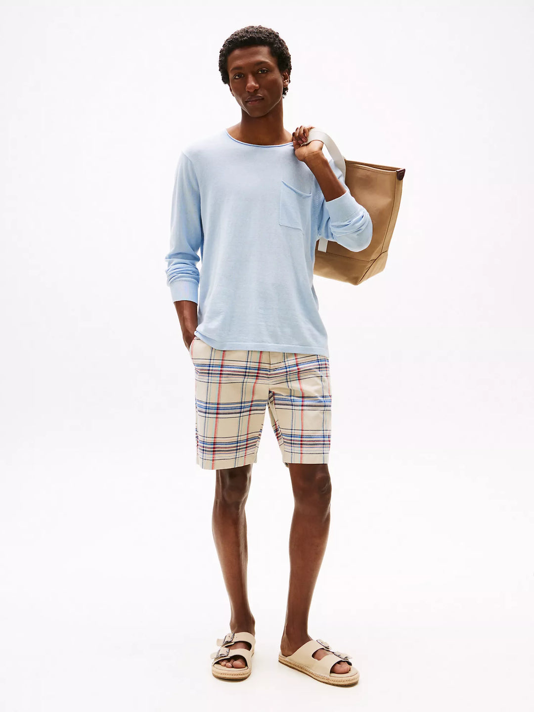 Tommy Hilfiger Madras Stretch-Cotton Twill 9" Short