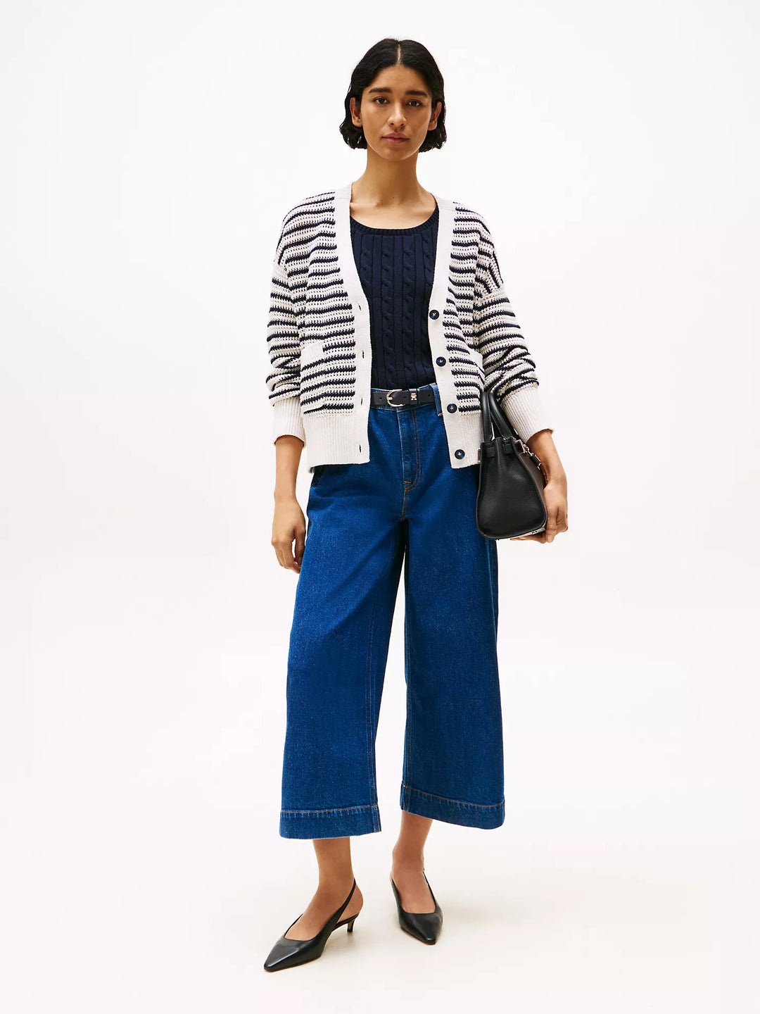 Tommy Hilfiger High-Rise Wide-Leg Cropped Jean