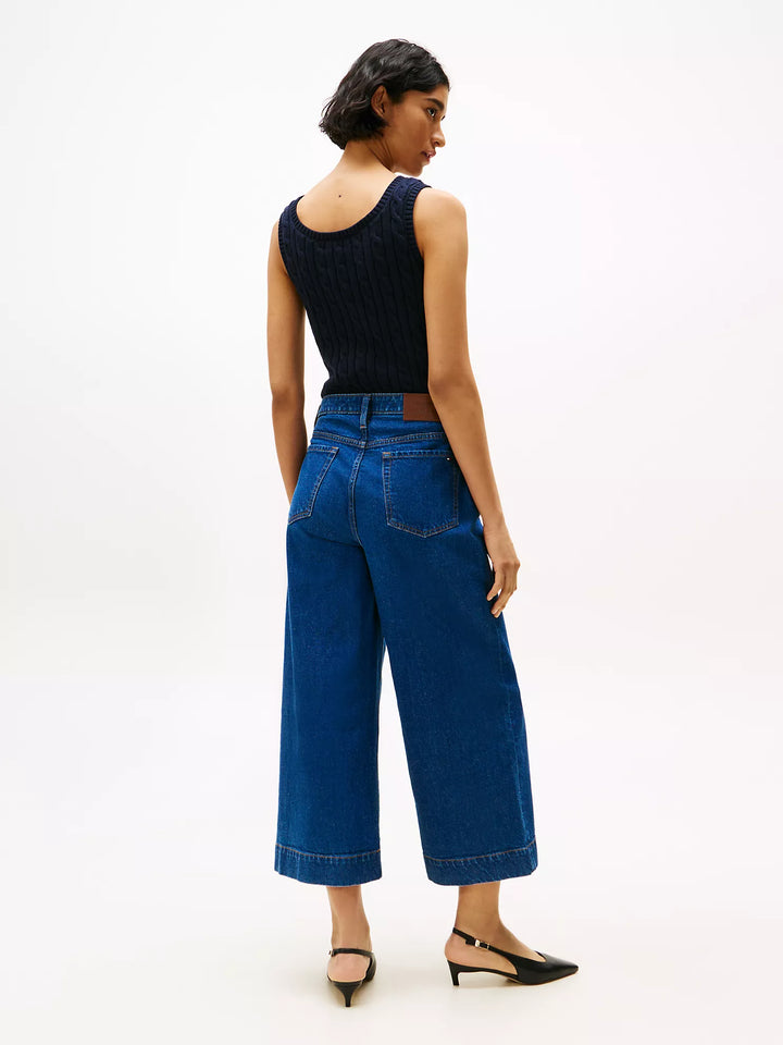 Tommy Hilfiger High-Rise Wide-Leg Cropped Jean