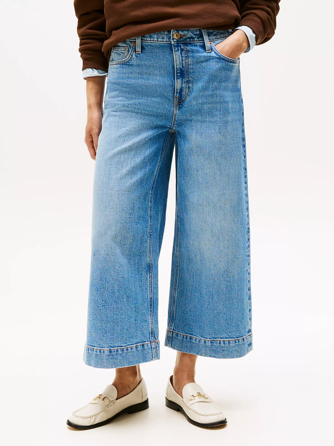 Tommy Hilfiger High-Rise Wide-Leg Cropped Jean