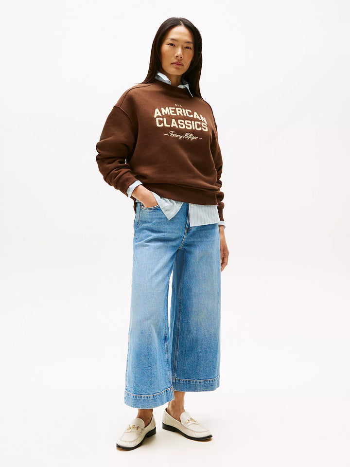Tommy Hilfiger High-Rise Wide-Leg Cropped Jean
