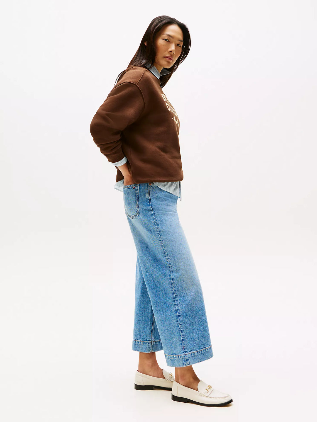 Tommy Hilfiger High-Rise Wide-Leg Cropped Jean