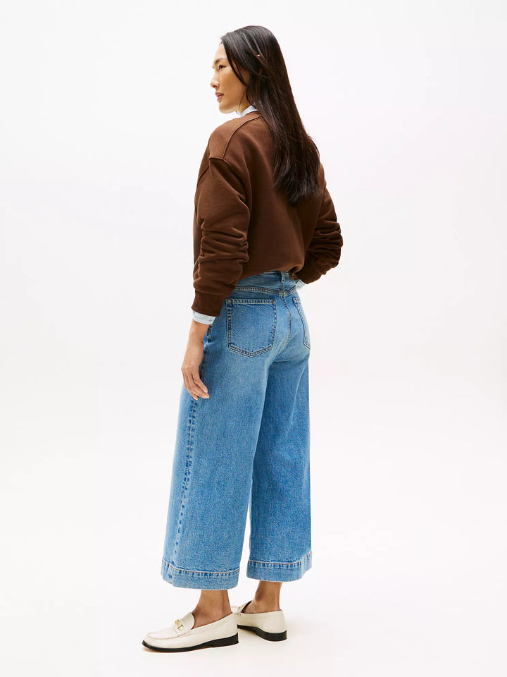 Tommy Hilfiger High-Rise Wide-Leg Cropped Jean