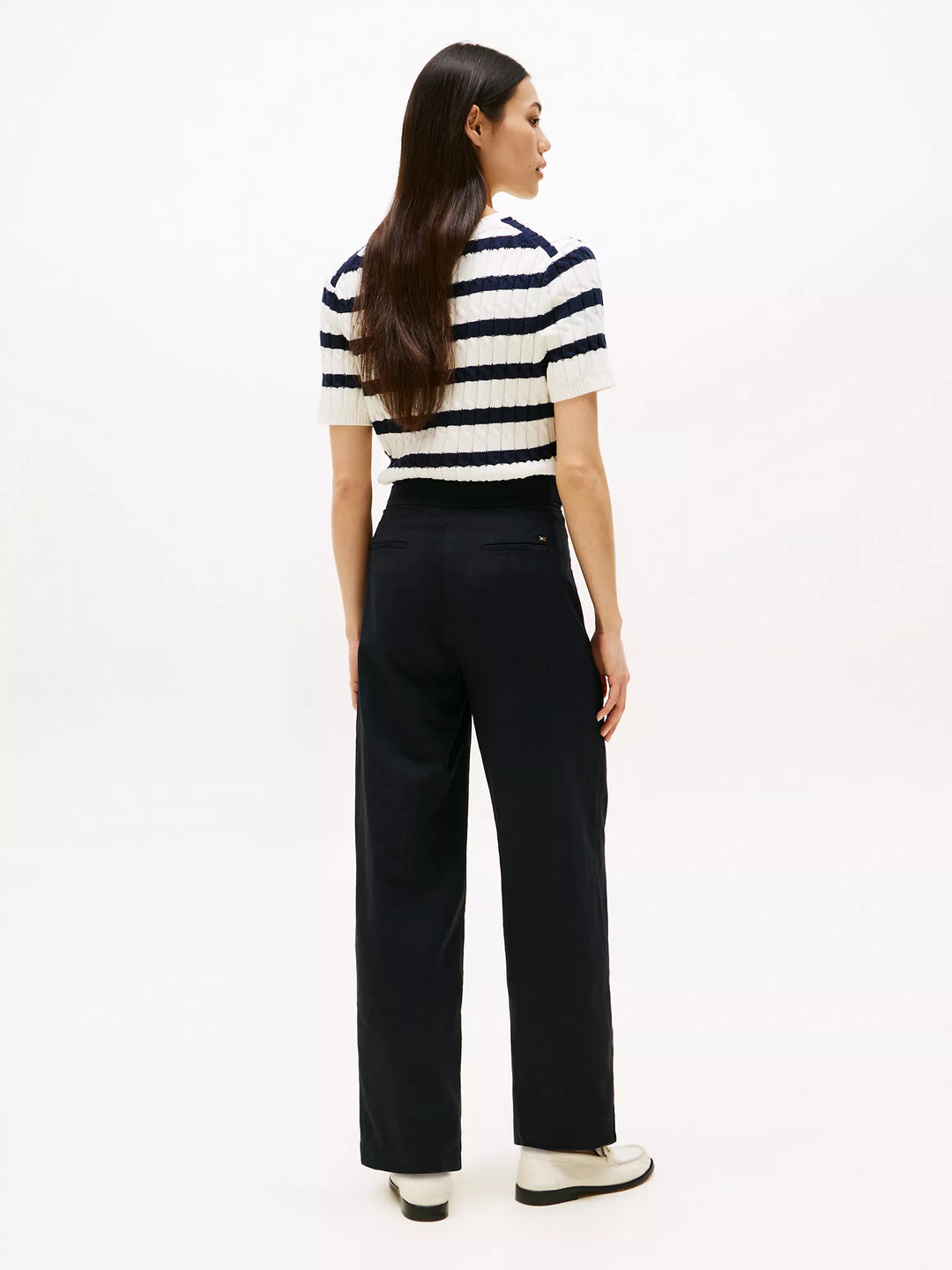 Tommy Hilfiger Gold Button Wide-Leg Pant