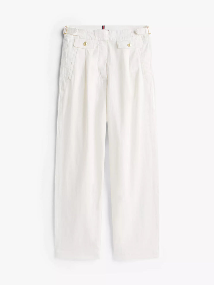 Tommy Hilfiger Gold Button Wide-Leg Pant