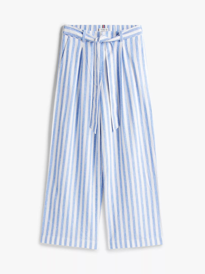 Tommy Hilfiger Stripe Wide-Leg Paper-Bag Pant