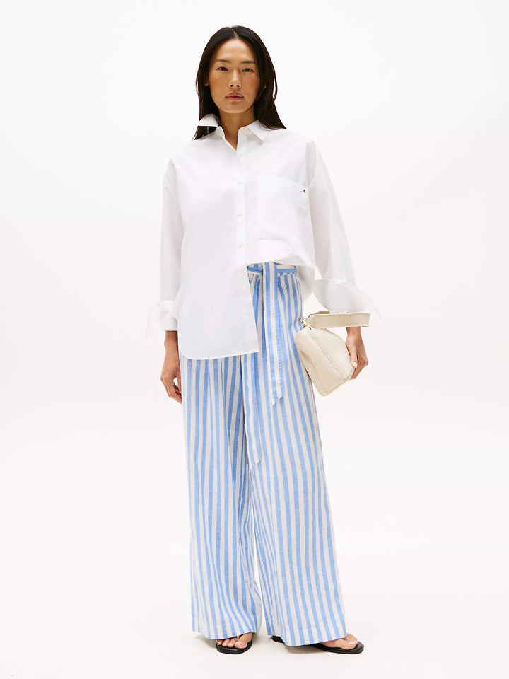 Tommy Hilfiger Stripe Wide-Leg Paper-Bag Pant