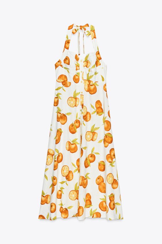 ZARA PRINTED LINEN DRESS