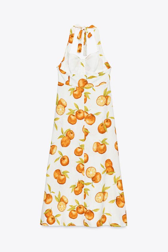 ZARA PRINTED LINEN DRESS