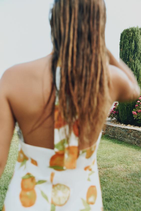 ZARA PRINTED LINEN DRESS