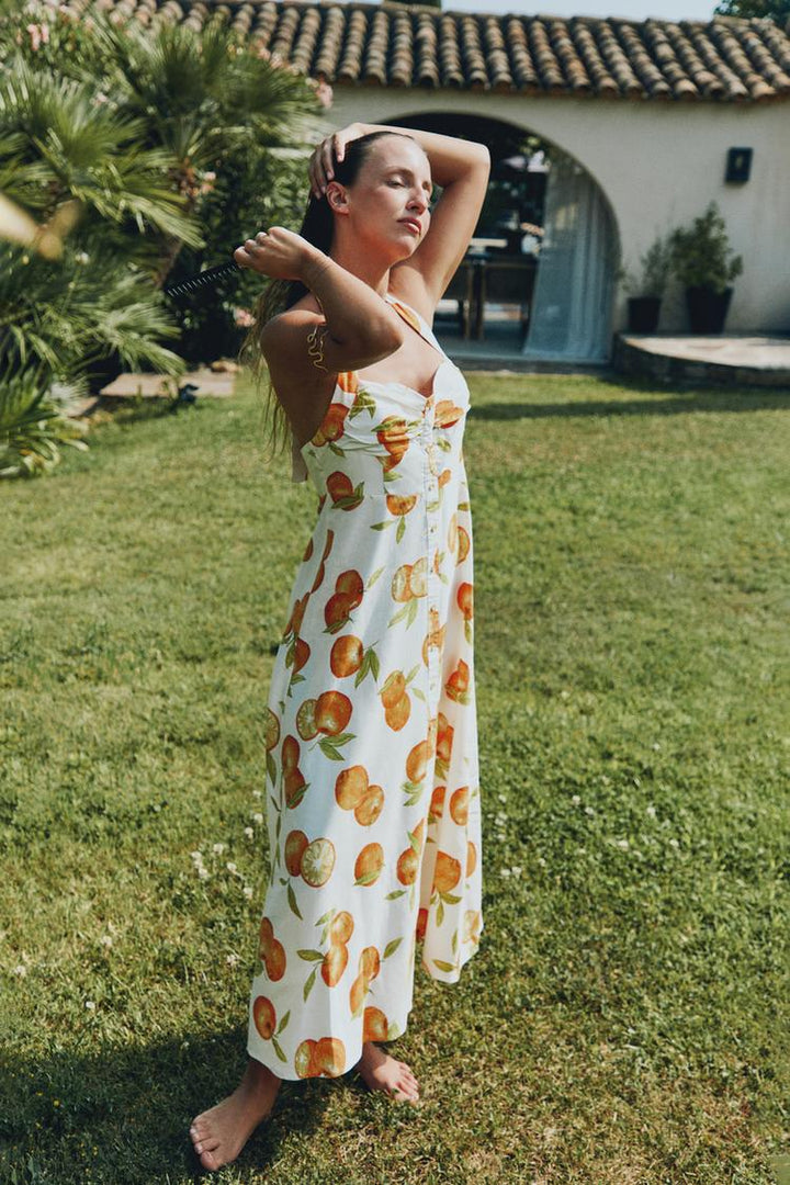 ZARA PRINTED LINEN DRESS