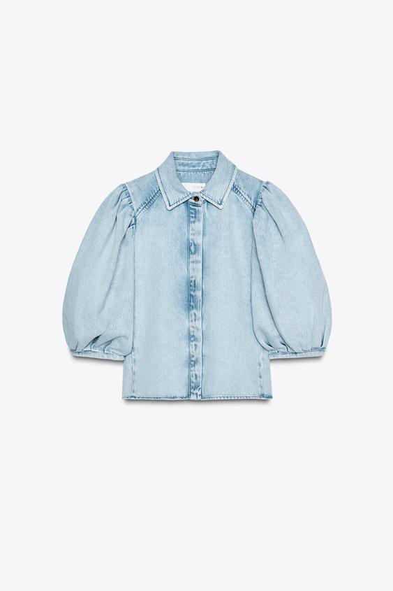 ZARA ZW COLLECTION DENIM BLOUSE